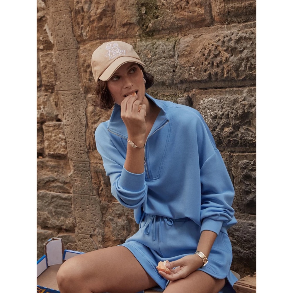 NWOT VARLEY Hawley Long Sleeve 1/2 Zip Size M Azure Blue